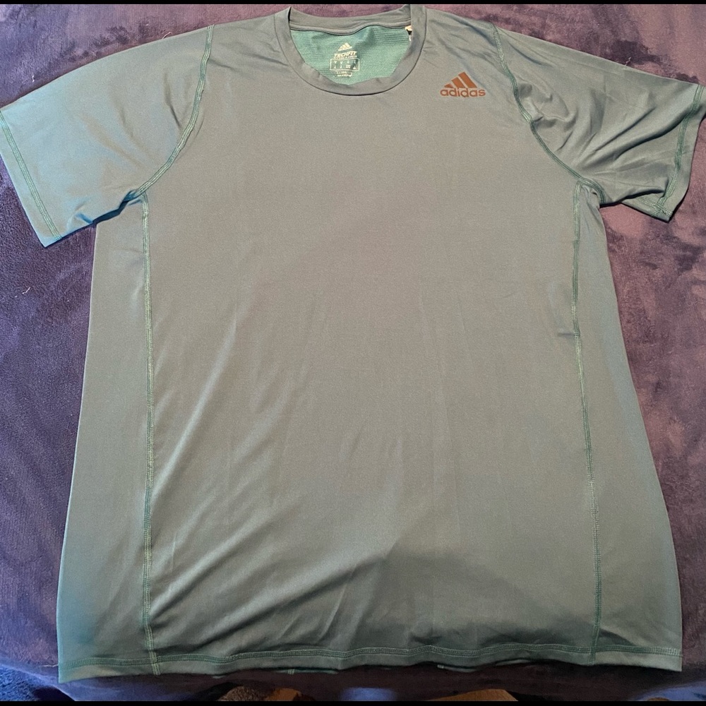 NWT adidas Techfit shirt Sz. XL teal/blue green